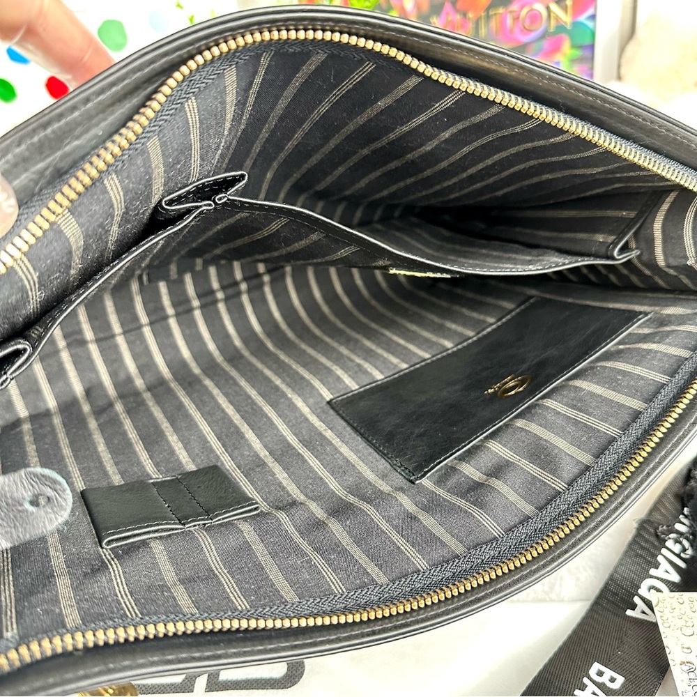 Balenciaga black leather business travel laptop bag NEW WITH TAGS RARE - Picture 7 of 15